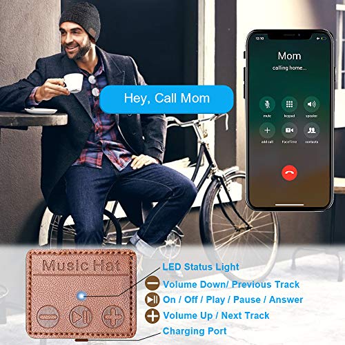 Regali Natale Originali Cappello Bluetooth - Idee Regalo Donna Uomo Beanie Bluetooth Musica Berretto, Idee Regali Natale Uomo/ Donna/ Adolescente/ Ragazza, Cappello Sportivo da Esterno Campeggio Sci - Image 4