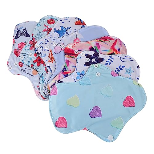 LEDMOMO 7個洗える月経パッド 再利用可能な生理用ナプキン レディース用 炭 マイクロファイバー製 スキンフレンドリーな防漏設計