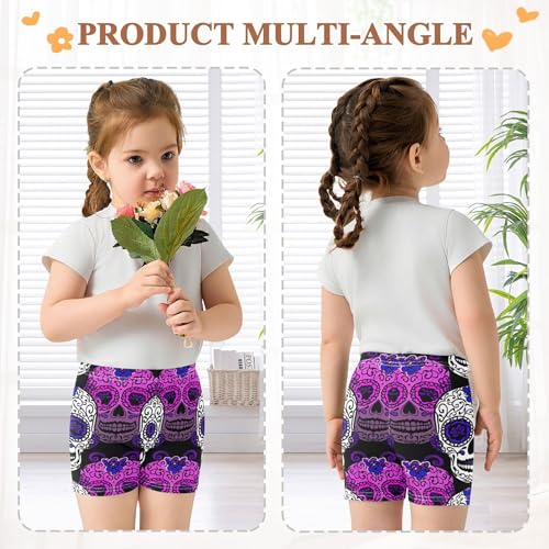Sugar Skulls Toddler Biker Shorts for Girls 4t Under Shorts for Dresses Cotton Baby Summer4