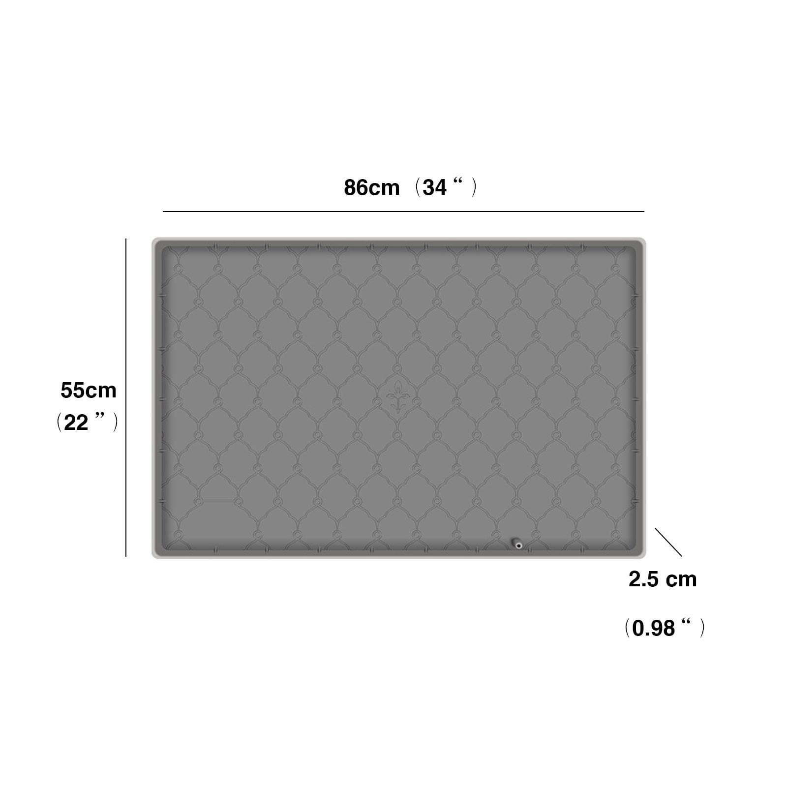 Waschbecken-Matte für Badezimmer, Waschbecken, flexibel, 91,4 x 55,9 cm, für Küchenschrank, Abtropfschale, für Lecks von Restaurant-Küchentheken, grau/64