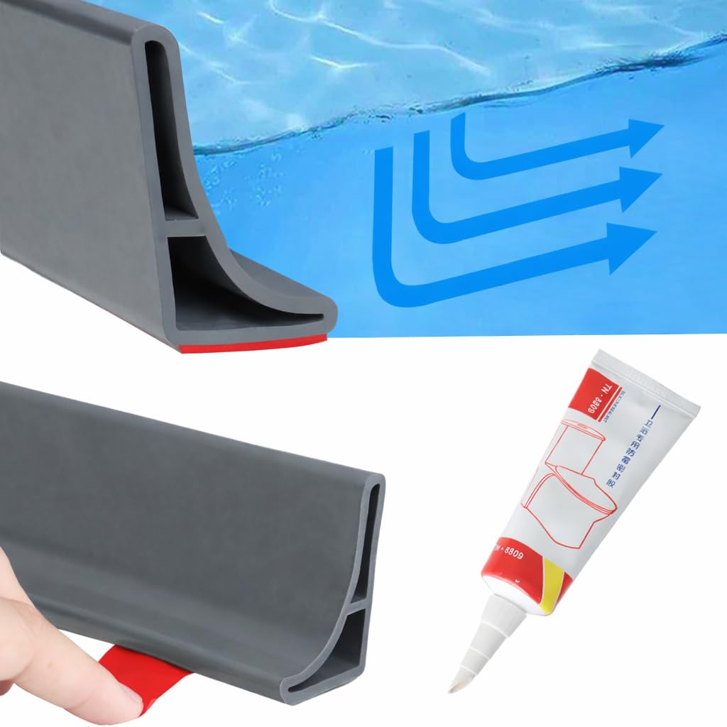 URBANMONK Self Adhesive Water Stopper for Bathroom | Water Stopper for Kitchen Slab with Glue Stick (Grey Large, 1 Meter)-image-34