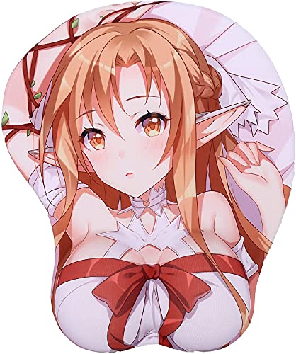 fonyell Sword Asuna Tapis de souris en silicone 3D sexy avec repose-poignet