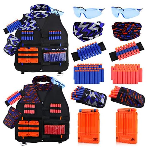 UWANTEDME HOOT 2 Pack Kids Tactical Vest Kit for Nerf N-Strike Elite Series for Boys Girls