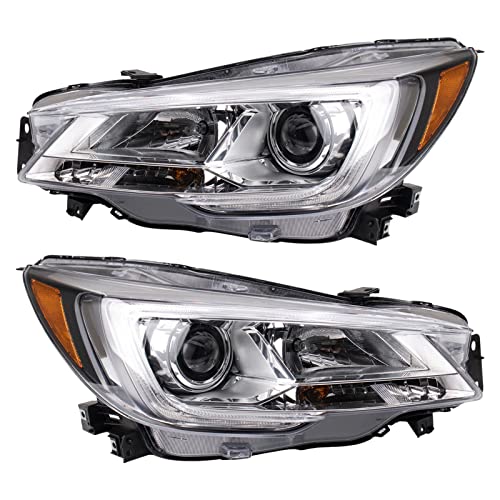 Image of TRQ 2 Piece Headlight Assembly Set Halogen Driver & Passenger Side Compatible with Subaru Ascent 2019-2020 SU2502169 SU2503169 84001XC00A 84001XC01A
