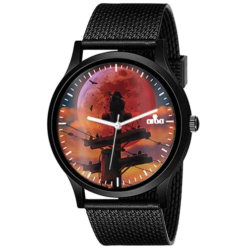 AROA Watch New Watch for Akatsuki Uchiha Itachi Red Moon Shadow Ravens Model : 747 Black Metal Type Analog Black Strap Watch Red Dial for Men Stylish Watch for Boys (B0C7NZT7G5) Amazon Price History, Amazon Price Tracker
