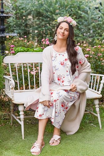 Ekouaer 3 Pack Long Nightgowns for Women Full Length Short Sleeve Nightshirt Soft Plus Size Sleepwear Casual Loungwear3