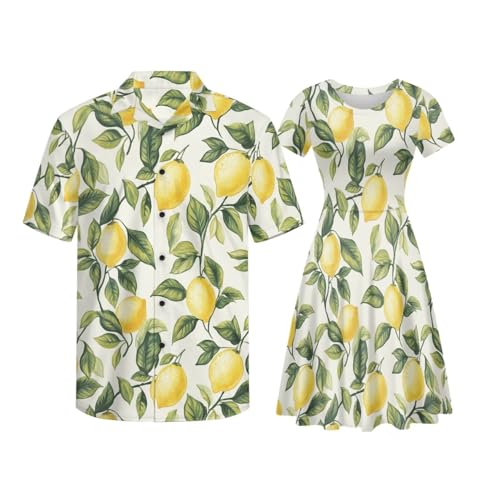 Image of AFPANQZ Couple Matching Outfit Casual Men's Button Down Shirt or Short Sleeve Summer Sundresses Dresses for Women 2026