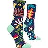 Blue Q Socks, Women’s Crew, I’m A Delicate F–king Flower Women’s shoe size 5-10(One size)