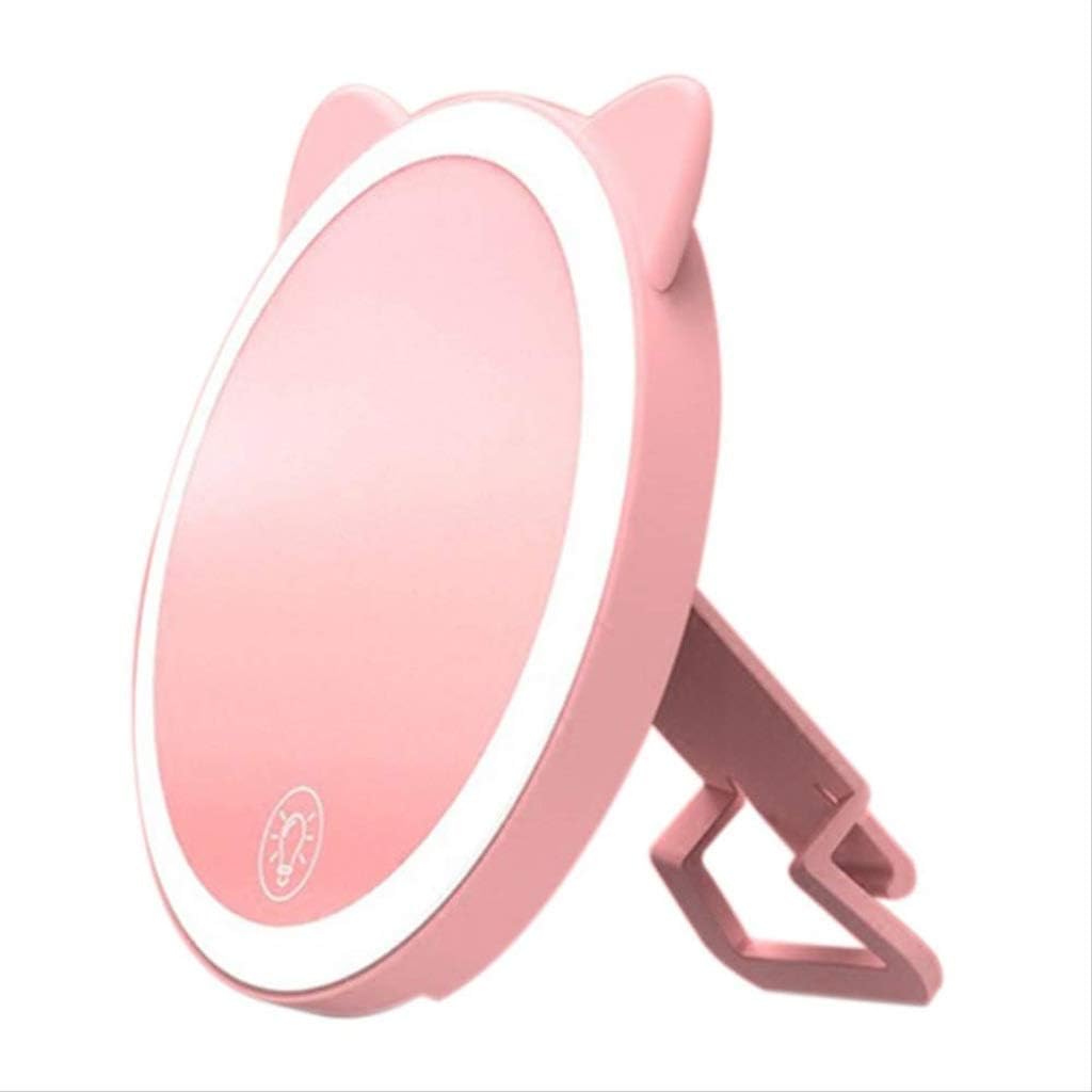 LED Lighted Travel Makeup Mirror Compact Mirror, Natural Daylight LED, M Size, Foldable and Portable Handheld Pocket Mirror