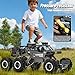 Jiakora Large Size RC Cars, Rock Crawler RC Truck with 2 Rechargeable Batteries, Remote Control Monster Truck, Durable Metal Body & LED Headlights, Boy Toys for 4-7, 8-12 Kids & Adults