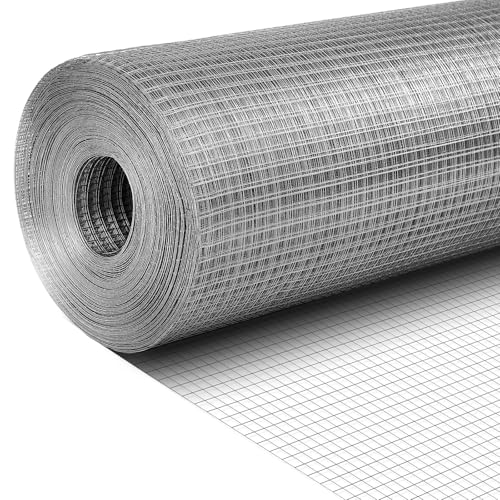 Tatuo Hardware Cloth 1/2 Inch 72in x 100ft Hot Dip Galvanized After Welded Cage Mesh Rolls 21 Gauge Metal Chicken Wire Roll Wire Fencing Poultry Netting for Raised Garden Rodent Animals