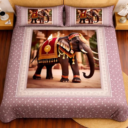 Image of DECORUM Premium 7D Digital Printed Cotton BEDSHEET (90 X 100) Inch with 2 King Size Pillow Covers - HIGH-Definition Design & Superior Comfort (Heavy Quality) BEDSHEET