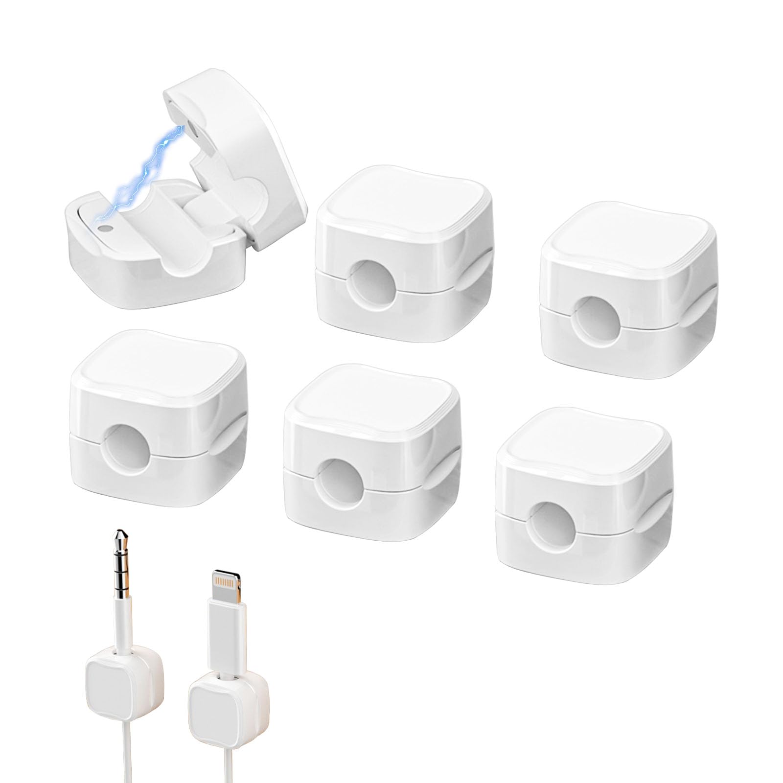 Kvoike 6 Pack Cord Organizer Holder, Magnetic Cable Clips, Under Desk Cable Management, Hide or Organize Phone USB Charger Cable for Home,Office,Car,Desk,Nightstand(White) (B0CZ6MD7DC) Amazon Price History, Amazon Price Tracker