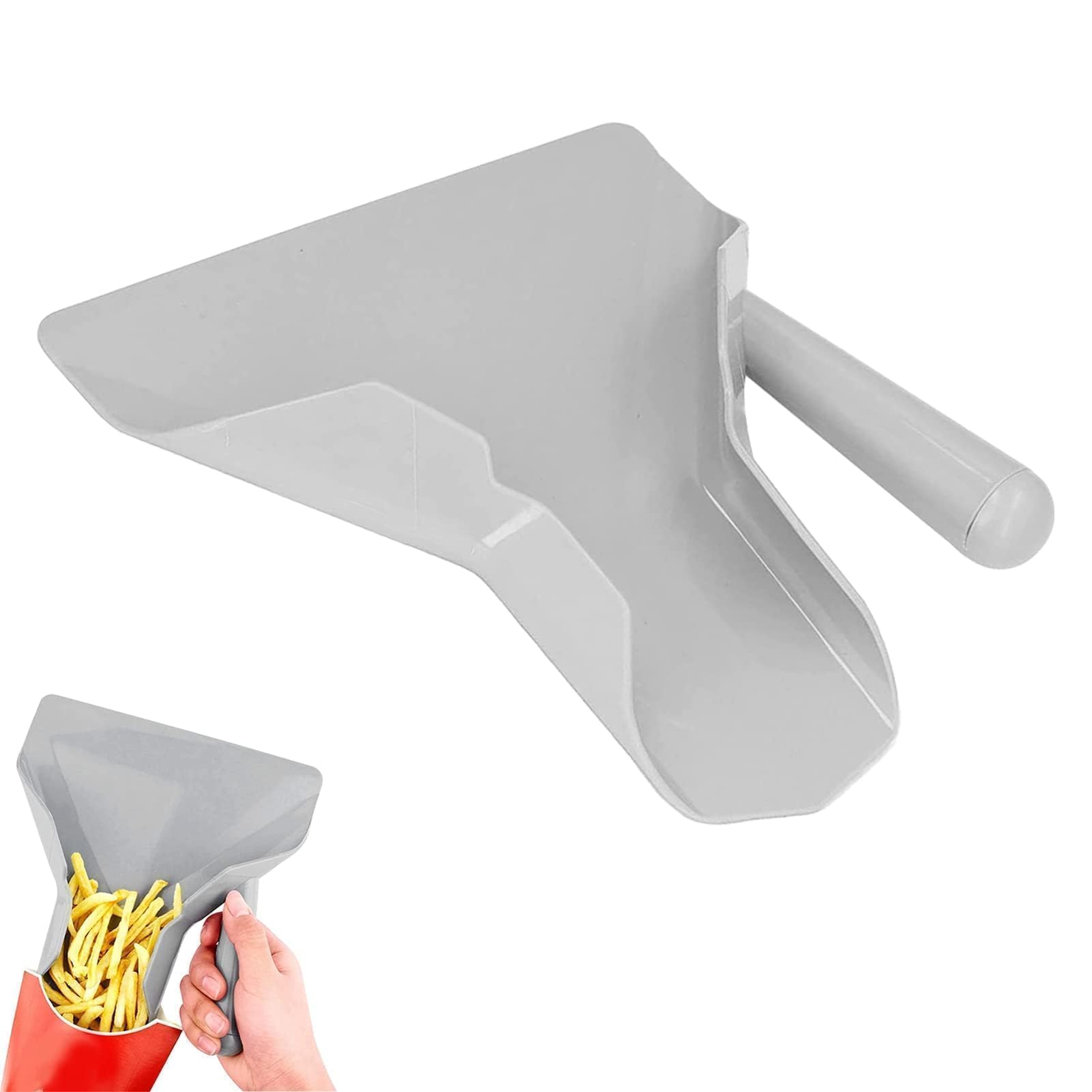 Beufee French Fry Popcorn Scoop, Popcorn Scoop for Popcorn Machine French Fry Scoop Chip Popcorn Bagger for Ice Candy Snacks French Fry Bagger with Right Handle,