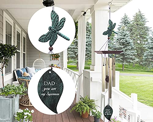 Image of ASTARIN Personalized Wind Chimes for Father, Grandfather, Small Wind Chimes Outdoor, Hummingbird Wind Chime, Father's Day, Birthday Gift from Daughter, Son