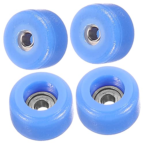 Genérico 4 Piezas Accesorios para patinetas de Dedo Finger Toys portàtils Mini patineta Ruedas de Skate Juguetes de Patines de Dedo Juguete de Patinaje Realista Acero Inoxidable Blue