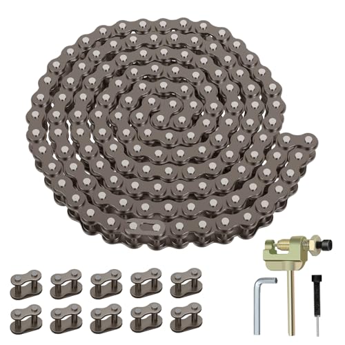HIAORS 25H Drive Chain 132 Link Compatible with Razor MX650 MX500 SX500 SX650 Mcgrath Electric Dirt Bike Minimoto Motocross XRF500 Mini Rocket Scooter Heavy Duty Parts with Chain Breaker