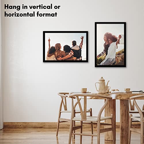 Americanflat 16x24 Poster Frame with Polished Plexiglass - Black Picture Frame - Wide Photo Frames Made of Engineered Wood for Vertical or Horizontal Wall Display - Epic Collection - Black
