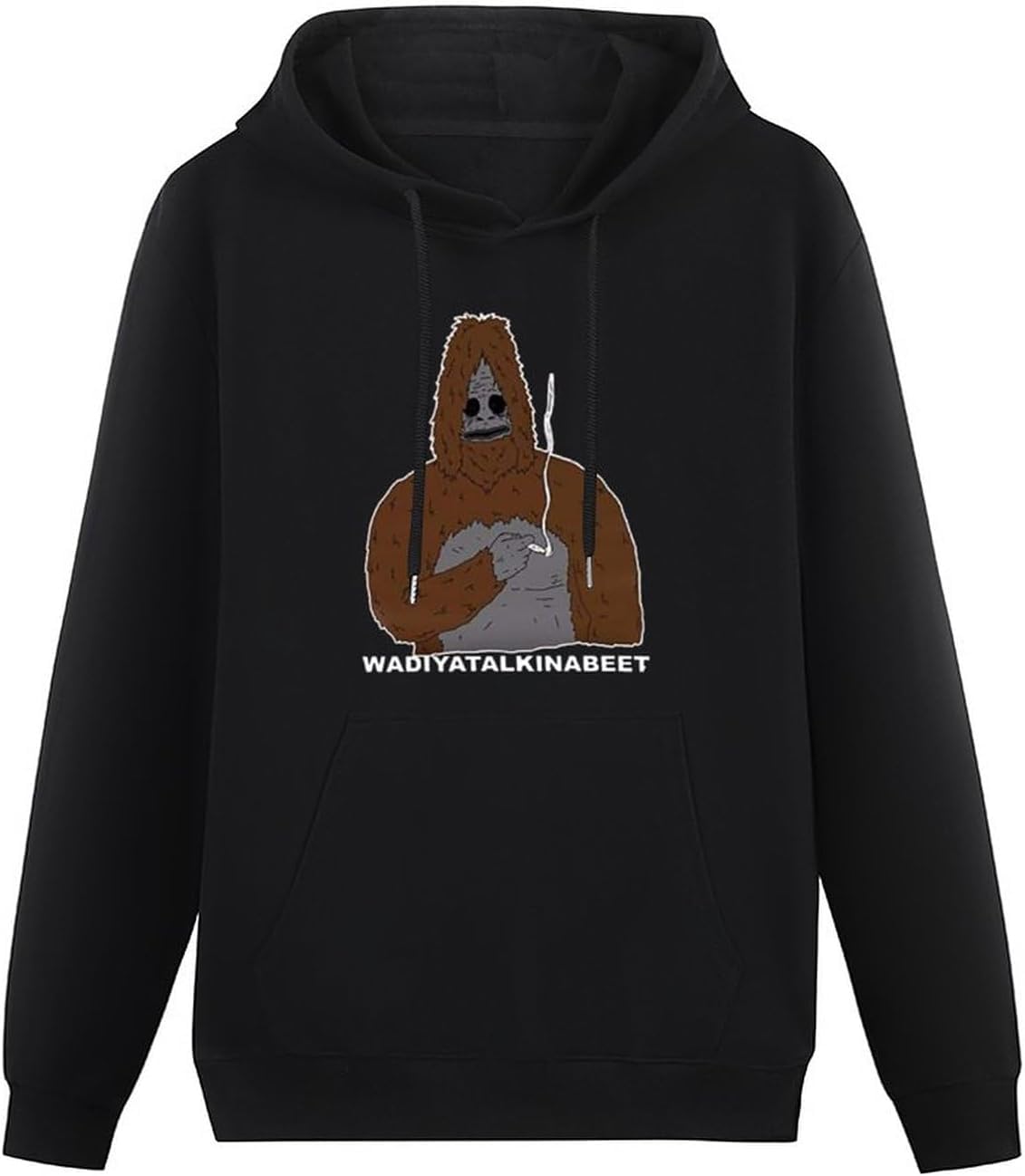 Caipiao Unisex Black Sassy Sasquatch Popcorn Big Lez Show Printing Graphic Mens Sweatshirts Hooded Size S