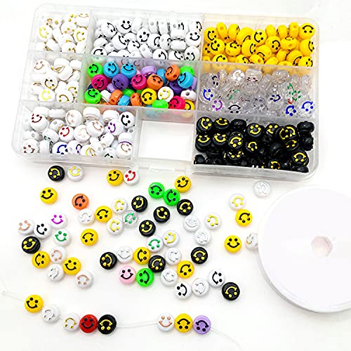Mejores review On-line Pulsera felicidad que Puedes comprar On-line. 33 Amison 350 Cuentas de Caritas Sonrientes, Cuentas de Caritas Acrílicas Redondas Multicolores de 10 Mm con 1 Rollo de Cuerda de Cristal Elástica. Cuentas Espaciadoras Sueltas de...