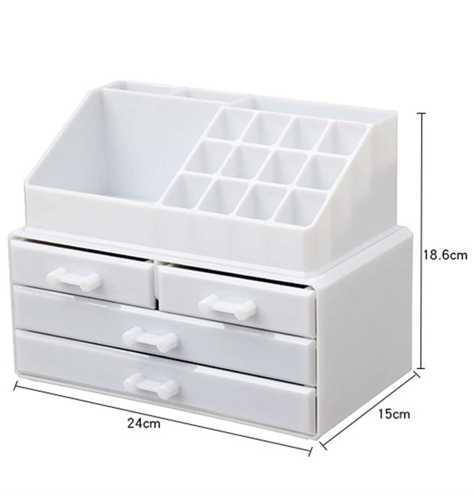 Organizer do Makijażu Elegancki 3-warstwowe Pudełko Do Przechowywania Kosmetyków, Plastikowe, Makijażu, Z Szufladką, Szminek Pojemnik na Kosmetyki