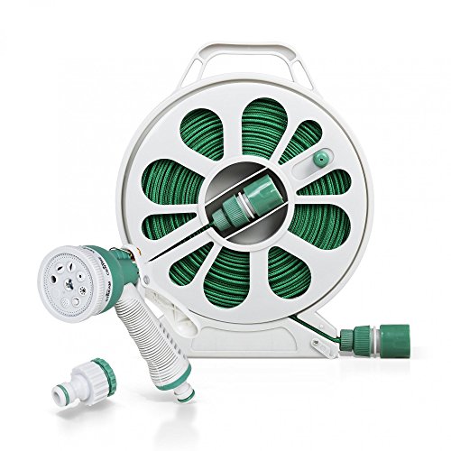 Preisvergleich Produktbild Berlan Flachschlauch mit Kassette aufrollbar 15 Meter + Zubehör