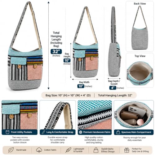 Image of SUVASANA Large Sling Shoulder Bag for Men Women Casual Comfortable Everyday Purse Travel Women's Cross-body Bags