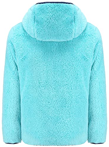 Image of Girl's Jacket Kids Full Zip Ultra Soft Sherpa Fleece Hoodie Sweatshirt