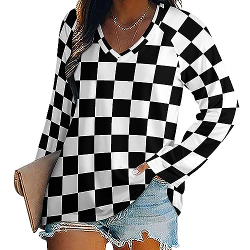 AMRANDOM Women's Golf Polo Shirts V-Neck Long Sleeve Collarless Tennis Running T-Shirts Quick Dry