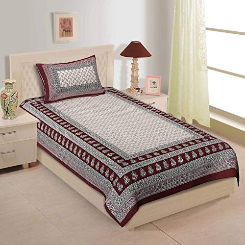 JAIPUR TO HOME Cotton Bedsheet for Single Bed (Multicolor) (B077GYKBJ9) Amazon Price History, Amazon Price Tracker