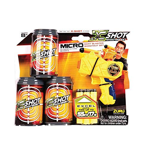 X Shot Excel Lança Dardos Micro com Latas, Candide, Amarela, Candide, Amarela