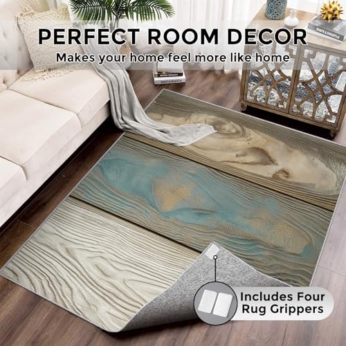 Tapis panneau en bois rustique doux de qualité pour séjour et bureau
