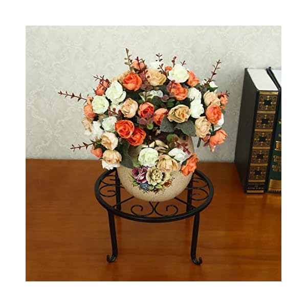 Indoor Plant Stand - Plant Stands Outdoor Metal 3 Pack Durable Round Flower Pot Rustproof Iron Rack Perfect for Home, Garden, Patio（9 Inches, Black） - Image 6