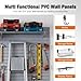 RocVanc Slatwall Panel 4x8FT, Garage Slat Wall Storage Systems Durable and Sturdy, Easy-to-Install Interlocking PVC Slat Wall Organizer Panels Flexible and Convenient, Maximize Vertical Space
