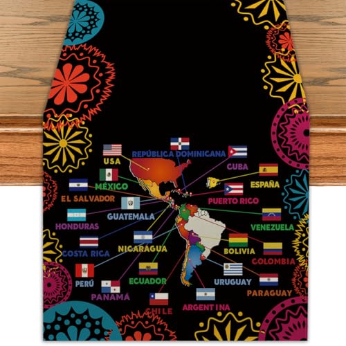 Hispanic Heritage Month Table Runner 13×72 Inch Spanish Classroom Decor