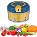 1 Pezzi ABS Tritatutto Manuale, Tritatutto Multifunzione Cucina, Tritatutto Verdure, Tritatutto Aglio, Tritatutto Manuale In Acciaio Inox, per Insalata, Aglio, Cipolla, Alle Erbe (Giallo Blu)