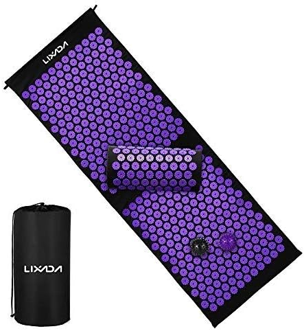 Lixada Premium Acupressure Mat and Pillow Set with 2pcs Balls, Yoga Acupressure mat for Back Pain Relief & Neck Pain Relief with Carry Bag(Long Style)
