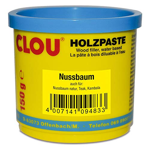 Clou Holzpaste zum Reparieren und Auskitten von Holzschäden nussbaum, 150 g: gebrauchsfertige Paste geeignet für den gesamten Innenbereich