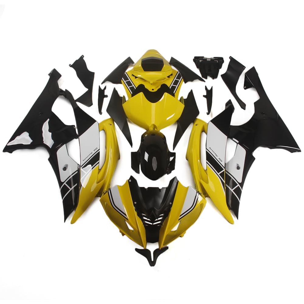 Gloss Yellow Black White Injection Fairings Kit Fit for Yamaha YZF-600 R6 2008-2016 09 10 11 12 13 14 15 16 YZF-R6 08-16 ABS Plastic Motorcycle Bodywork Body Kits