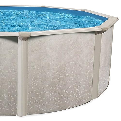 Aquarian Above Ground Swimming Pool, Phoenix Steel-Frame, 24', Cognac - Large Heavy-Duty Outdoor Family Pool for Backyard, Patio, and Yard