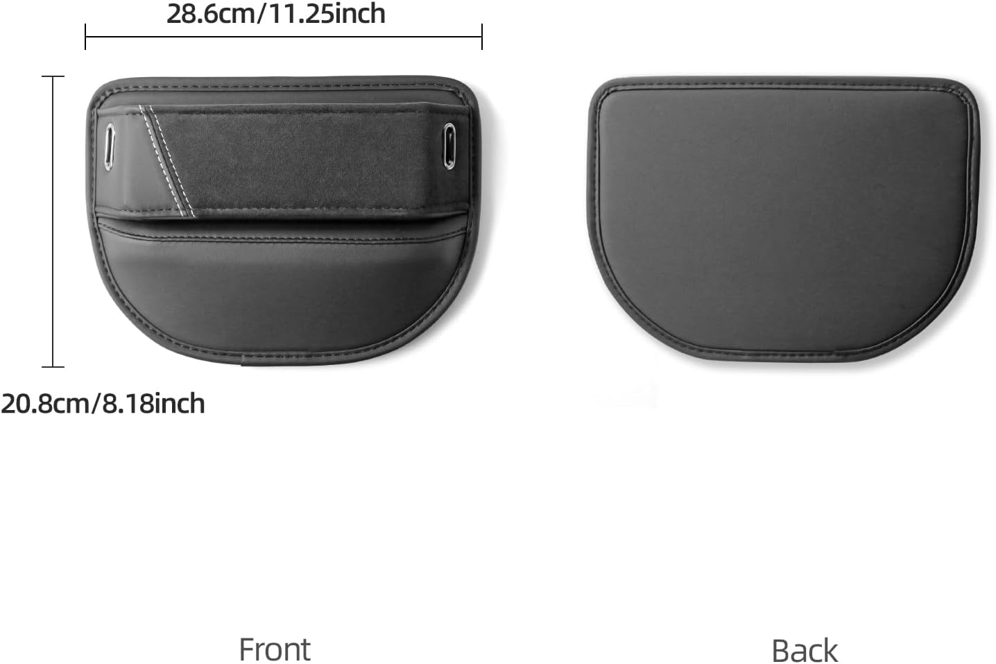 BETTERHUMZ Car Side Seat Storage Box Compatible with BMW 1 2 3 4 5 6 7 Series X1 X2 X3 X4 X5 X6 X7 Suede Leather Car Seat Gap Filler Organizer Accessories (Black)