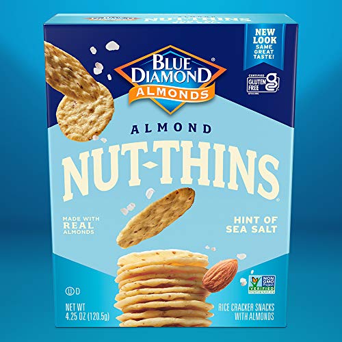 Blue Diamond Almonds Nut Thins Gluten Free Cracker Crisps, Hint Of Sea Salt, 4.25 Oz Boxes (Pack Of 1) #TOP1
