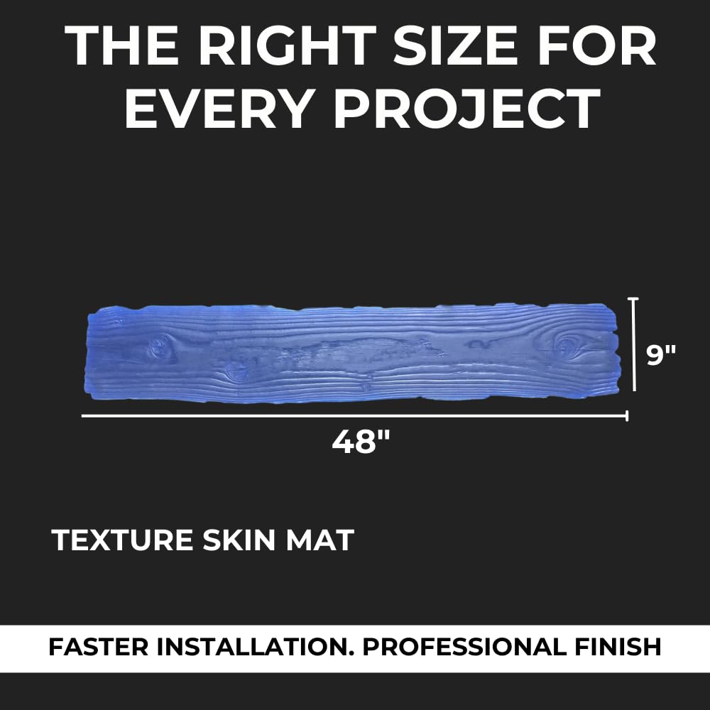 9" Wood Concrete Texture Skin Mat 48"x 9" Decorative Concrete Stamp Create Realistic Wood Grain Texture Plank Patterns for Driveways and Patios Made in USA Durable Polyurethane 5000