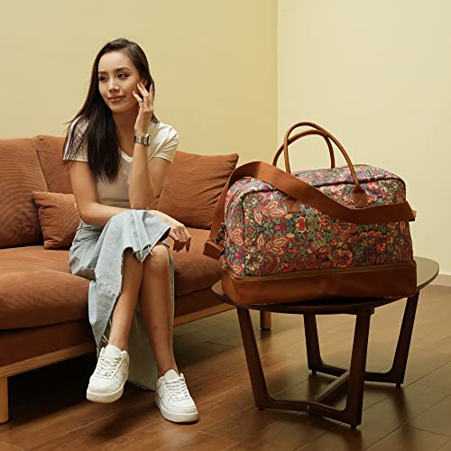 Pretty Colorful Travel Duffel Weekender Bag Overnight Bag Carry On With Shoe Compartment For Women Hb-10 (Hs) #TOP5