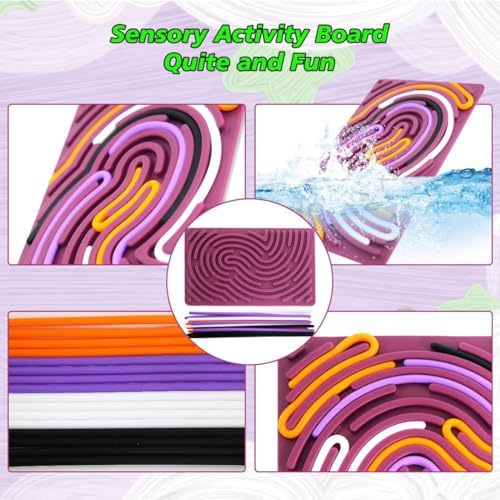 Image of Mashes Silicone Fidget Board Toy for Kids | Sensory Bend & Shape Puzzle Board with Flexible Silicone Sticks | Stress Relief, Montessori Learning, Fine Motor Skills Development | Premium Sensory Toy