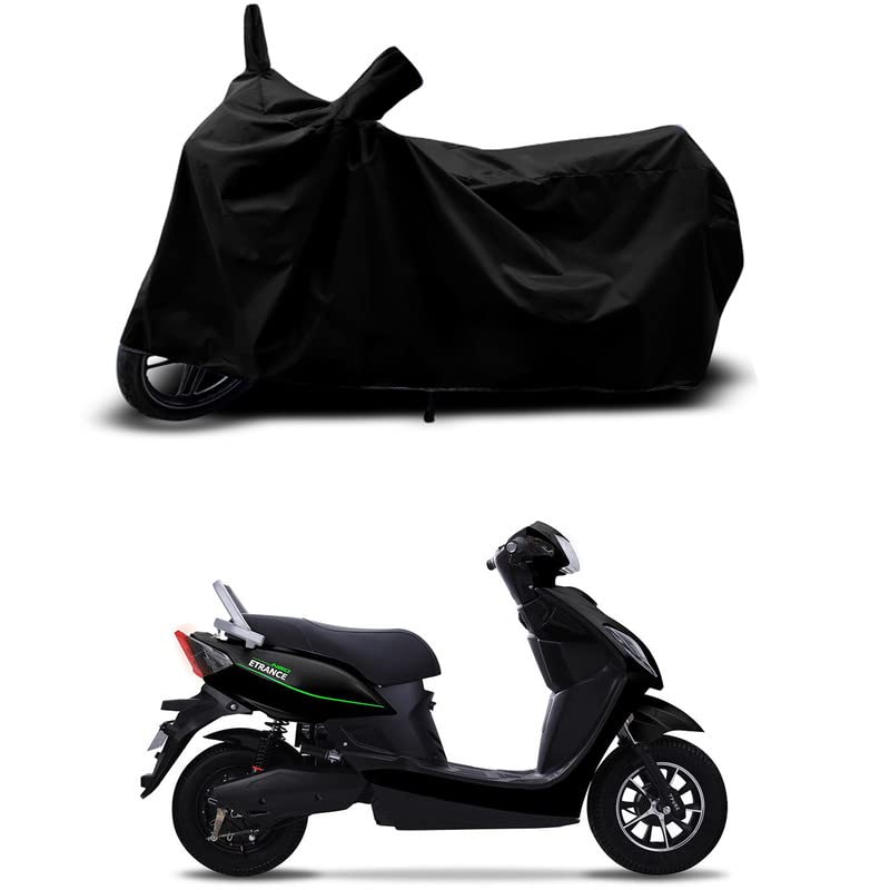 Image of 100% Scratchproof /UV-Rays /Heat Protection /Birds Dropping /Water Resistant /Dust Proof /Waterproof /Full Bike Scooty Two Wheeler Body Cover Compatible for Pure EV eTryst 350 All Varients[Black]