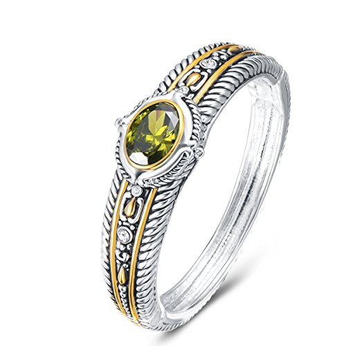 UNY Fashion Brand David jewelry Double Wire Vintage Bangle Elegant Beautiful Valentine day Gift (Green)