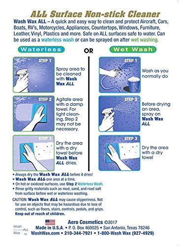 Wet Or Waterless Car Wash Wax 128 Fl. Oz. Aircraft Quality For Your Car, Rv, Boat, Motorcycle Anywhere, Anytime, Home, Office, School, Garage, Parking Lots. #TOP2