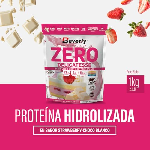 Beverly-ZERO-DELICATESSE-1-Kg-Proteina-Hidrolizada-Whey-al-85-Con-Digezyme-y-Tolerase-Masa-muscular-y-fuerza-CHOCOLATE-BLANCO-FRESA