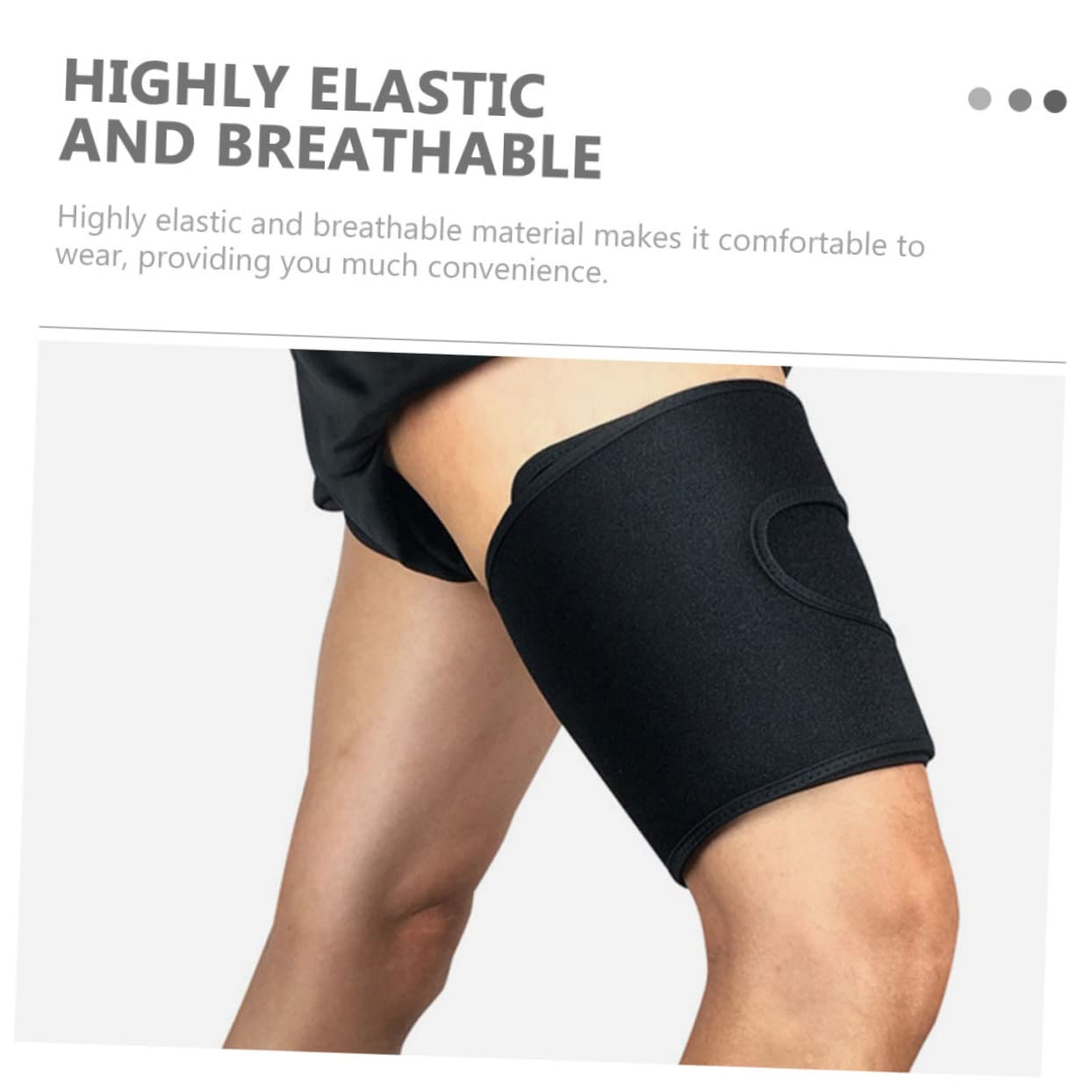 GARVALON Thigh Compression Sleeve for Fitness Breathable Thigh Support Wrap for Men Women for Running Basketball Soccer and Everyday Activities Black Xl